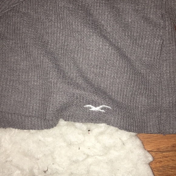 Grey Waffle Scoop Neck Sweater - Picture 3 of 3